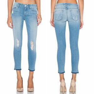 MOTHER Undone Hem Looker Crop Jeans in Cliffhanger Size 25